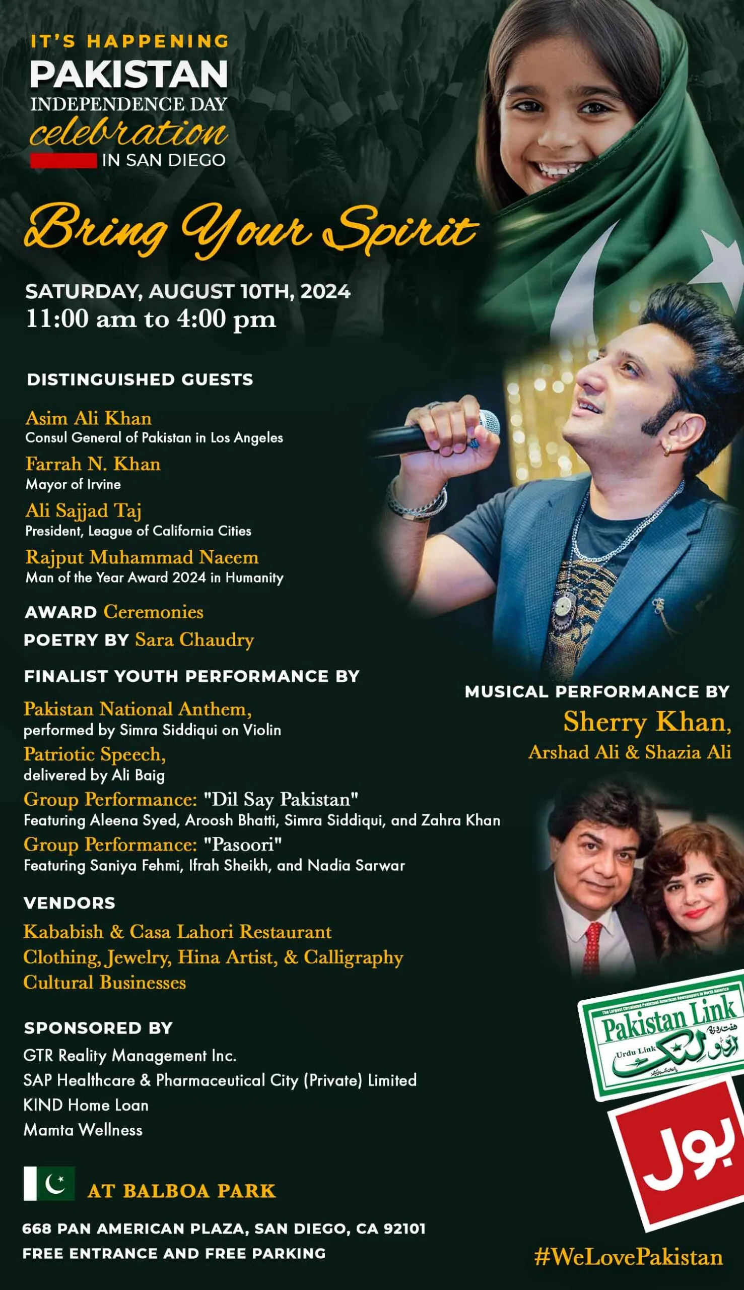 August 10th – Pakistan Independence Day Celebration at Balboa Park